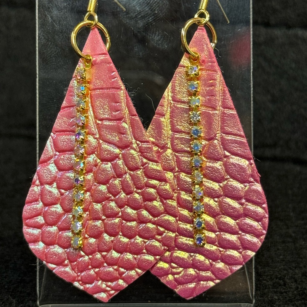 Pink and Gold Duo Chrome Earrings